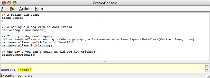 Grails Console output Grails Console output